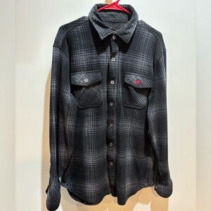 Men's Black and Gray Plaid Casual Button Down Shirt